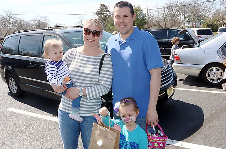 Pictured at the Easter Egg Hunt at the United Methodist Church in the Oarkhurst section of Ocean Township were Michael and Kristin Zdan with Colleen and Caitlin.