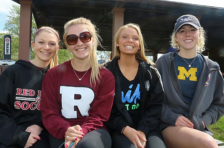 Enjoying the warm weather at Memorial Park in Neptune City were Amanda Zakerowski and Madeline Tallman, both Neptune City and Gillian Grover and Mia Nelson, both of Little Silver.