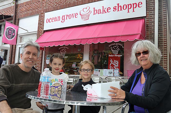 In Ocean Grove at the Ocean Grove Bake Shop were Ocean Township residents Gary and Nancie Wheary with Dylann and Riley.