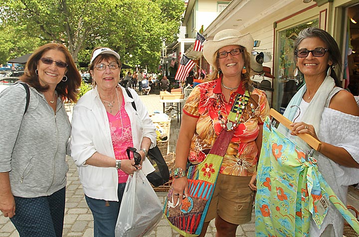Spotted outside the Ocean Grove Trading Company were Mary Ann Rabaglia, Monroe, N.Y.; Mary Chuquette, Freehold; Janis Gianforte, Farmingdale and Aida Kaplowitz of the Ocean Grove Trading Company. 