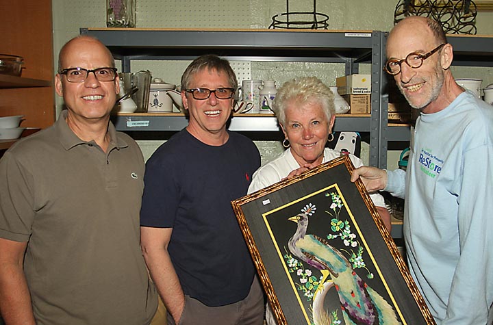 Andy Pawlan (right) of Restore thrift store on Third Avenue in Asbury Park is pictured at the store with Ken LaRock, Asbury Park; Gary Uberroth, Asbury Park and Mary Lou Cantrella, Ocean Grove.