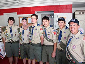 These six scouts from Oakhurst Troop 71 recently obtained their Eagle Scout honors.They are (from left) Dan Bauman, Brendan Gifford, Max Natanagara, Nick Borgia, Erik Brockel and Nick Dawe.