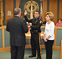 Coaster Photo - James M. VanEtten was sworn in as a police officer in Neptune City this week.