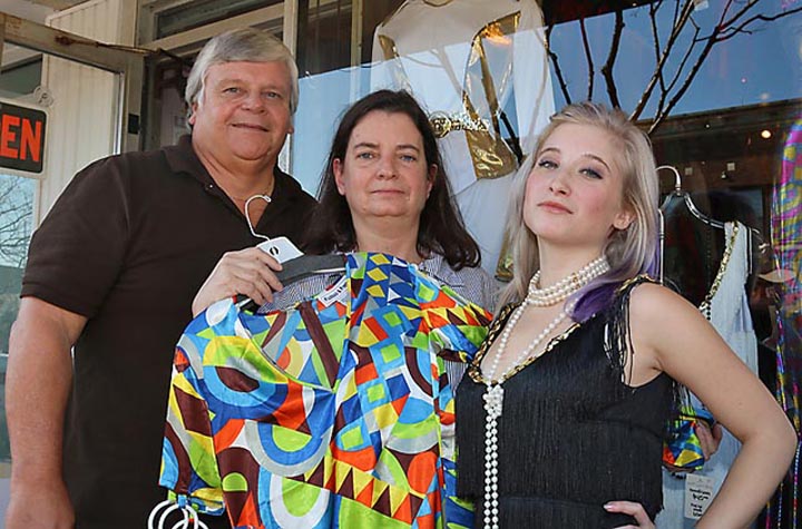 At Nostalgic Nonsense, vintage clothing store in Belmar, were Caitlin Stansbury and Ken and Pat Tecza.