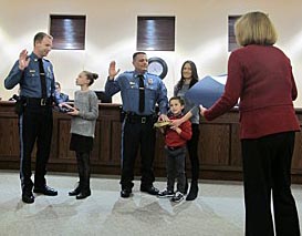 Coaster Photo - Police Captains Gerald Turning, Jr. and David Scrivanic were sworn in this week.