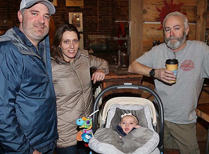 Adam and Shannon Leone of Manasquan were shopping for furiniture at Asbury Woodcraft. John Gribbin of Asbury Woodcraft was pictured with them.
