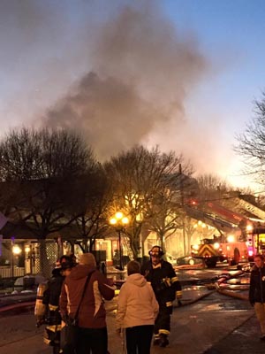 The Fri., Feb. 6, 2015 fire at 50 Main Avenue in Ocean Grove. Photo by Richard Virgilio.