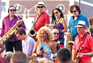 Coaster Photos by John Cavanaugh: Popular singer Darlene Love was on the Asbury Park beachfront Tues., July 28 to film a video for her new album. With her were Joan Jett and Paul Shaffer.