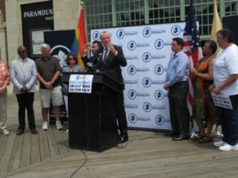 Coaster Photo -  Democratic candidate for Governor, Phil Murphy, was endorsed by Garden State Equality on the Asbury Park boardwalk July 5.