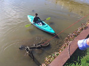One of four bicycles fished out of Wesley Lake during a cleanup over the weekend.